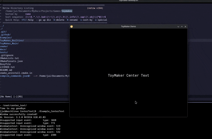 A clip of a text on an implied board, spinning around its center in response to forces generated by user clicks