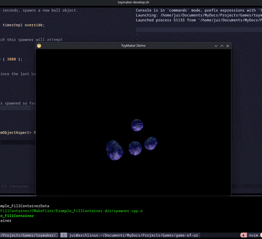 Framerate drop from having to update too many physics objects, balls filling an invisible container.